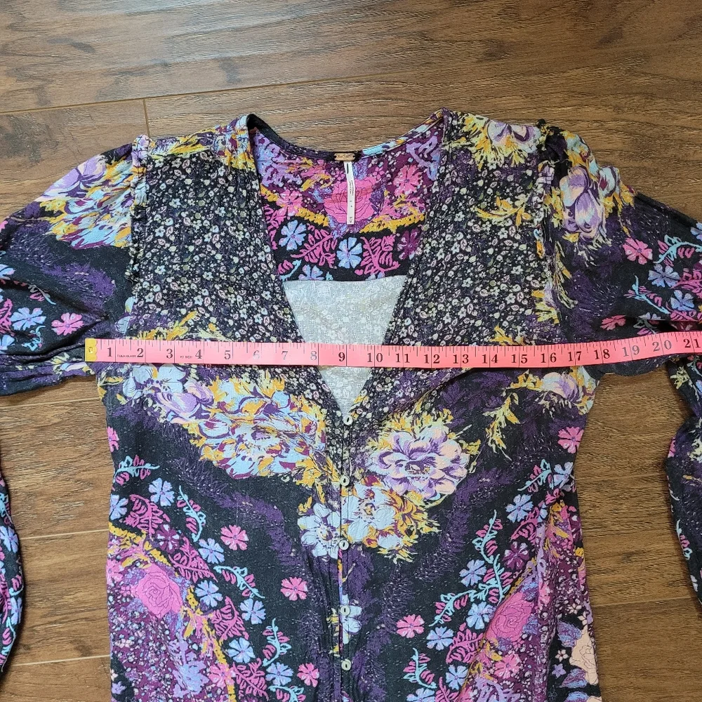 Free People Floral Maxi Dress - Black and Purple - Picture 5 of 9